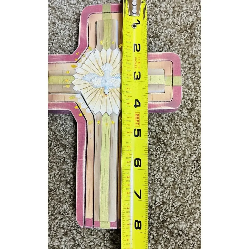 3 Pc Christian Religious Cross Heavenly Holy Spirit Dove Starburst 3 Colors Wood